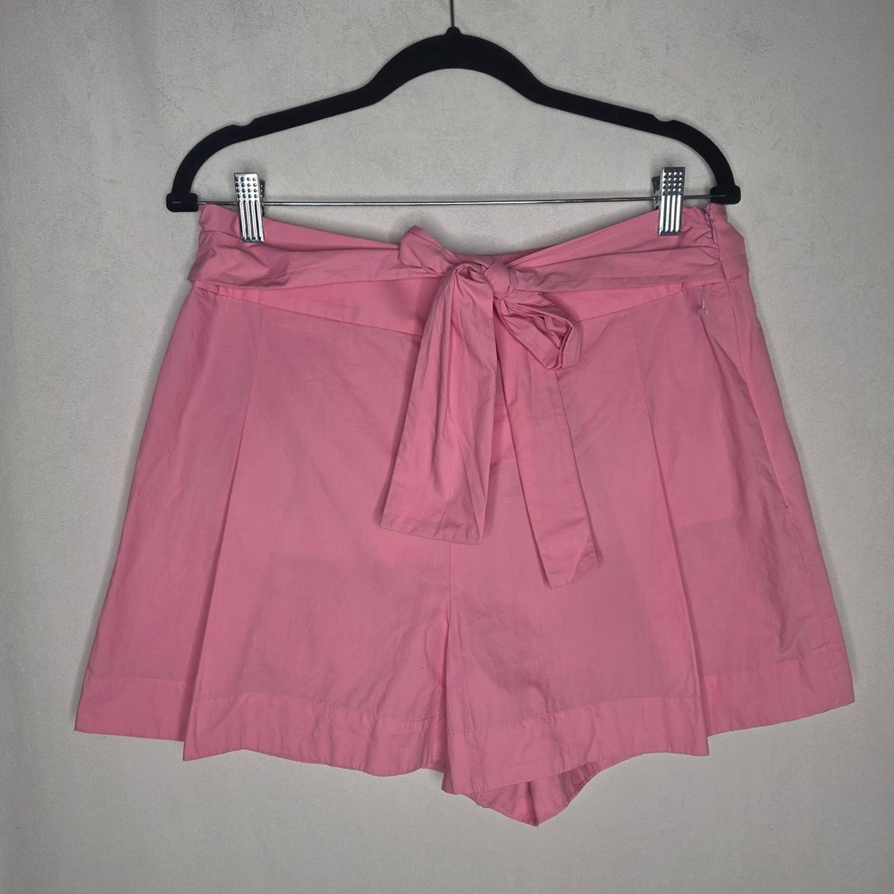 J.Crew Pink Cotton Tie Waist High Rise Shorts Size 12 PA558